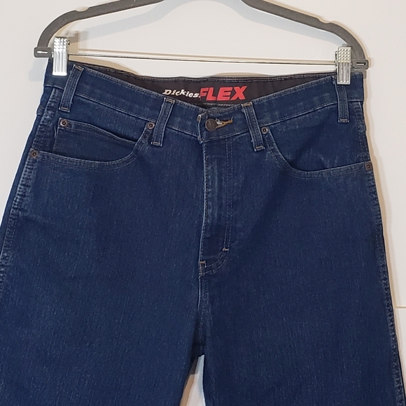 Dickies Flex Jeans Mens Size 32 X 30 Stretch Hi Rise Blue Denim - Picture 2 of 13